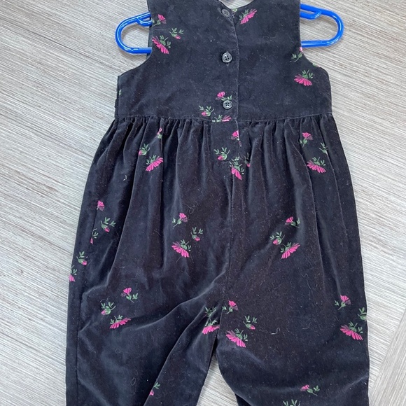 Baby Gap Other - Black Velvet Baby Gap Coveralls/Romper With Embroidery